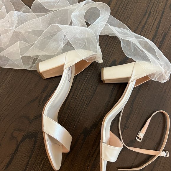 Lovely Bride by Anna bridal sandal shoe organza ribbon Greece sz 40 - Picture 10 of 11